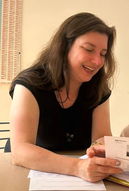 Marina Boschi enseñando español en Verbum